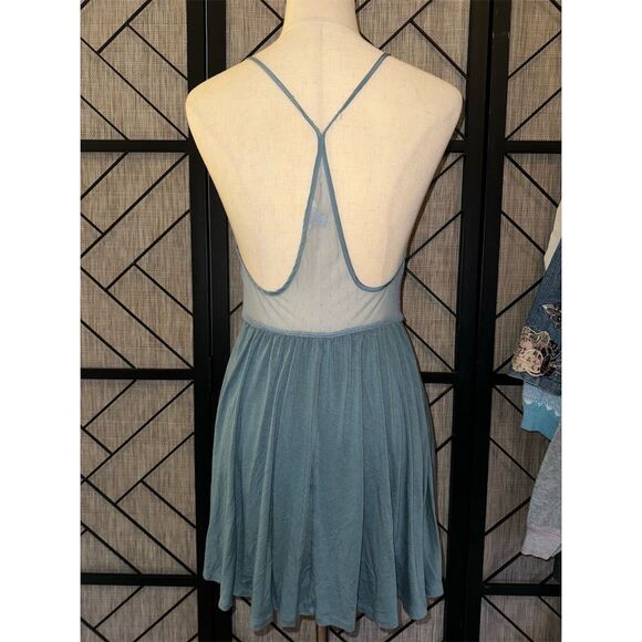 Urban Outfitters Womens COPE Mid Thigh Dress M Blue Strappy VNeck Tennis Soft S - Picture 4 of 4